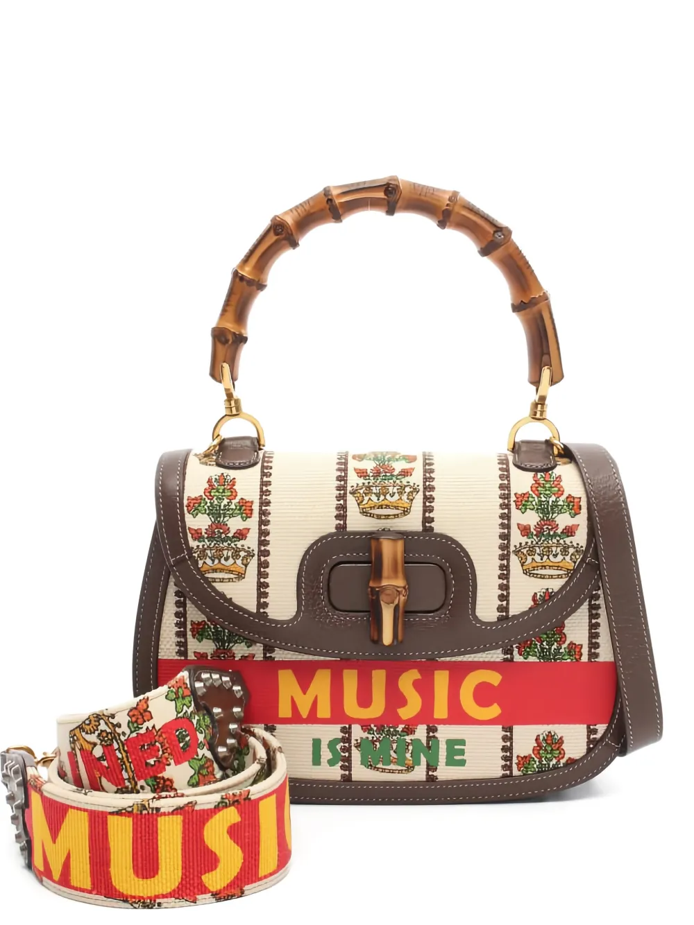 Pre-owned Gucci X Sony Music 2010s 100th Anniversary "music Is Mine" Tote Bag In Neutral