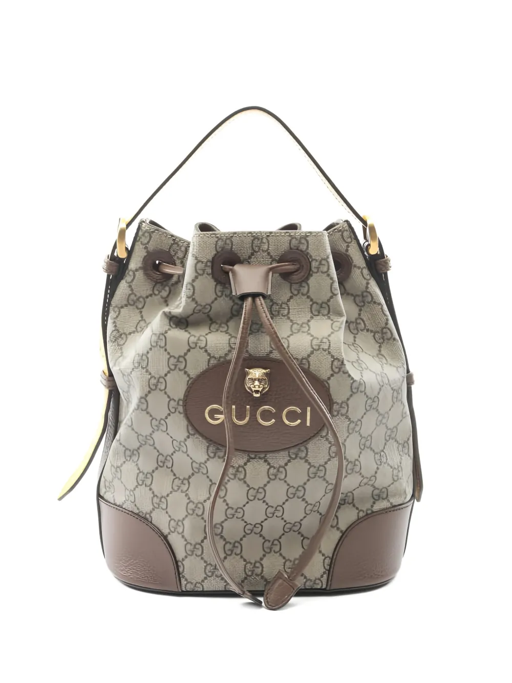 Gucci Pre-Owned 2010s GG Supreme Jerry Line drawstring bucket bag - Toni neutri