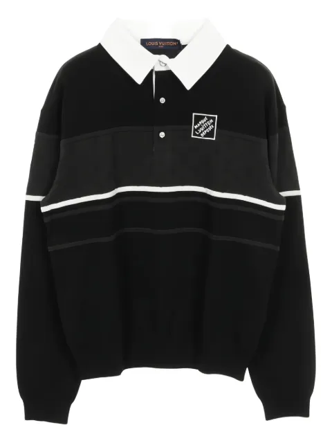 Louis Vuitton Pre-Owned 2020s Monogram-jacquard long-sleeve polo shirt