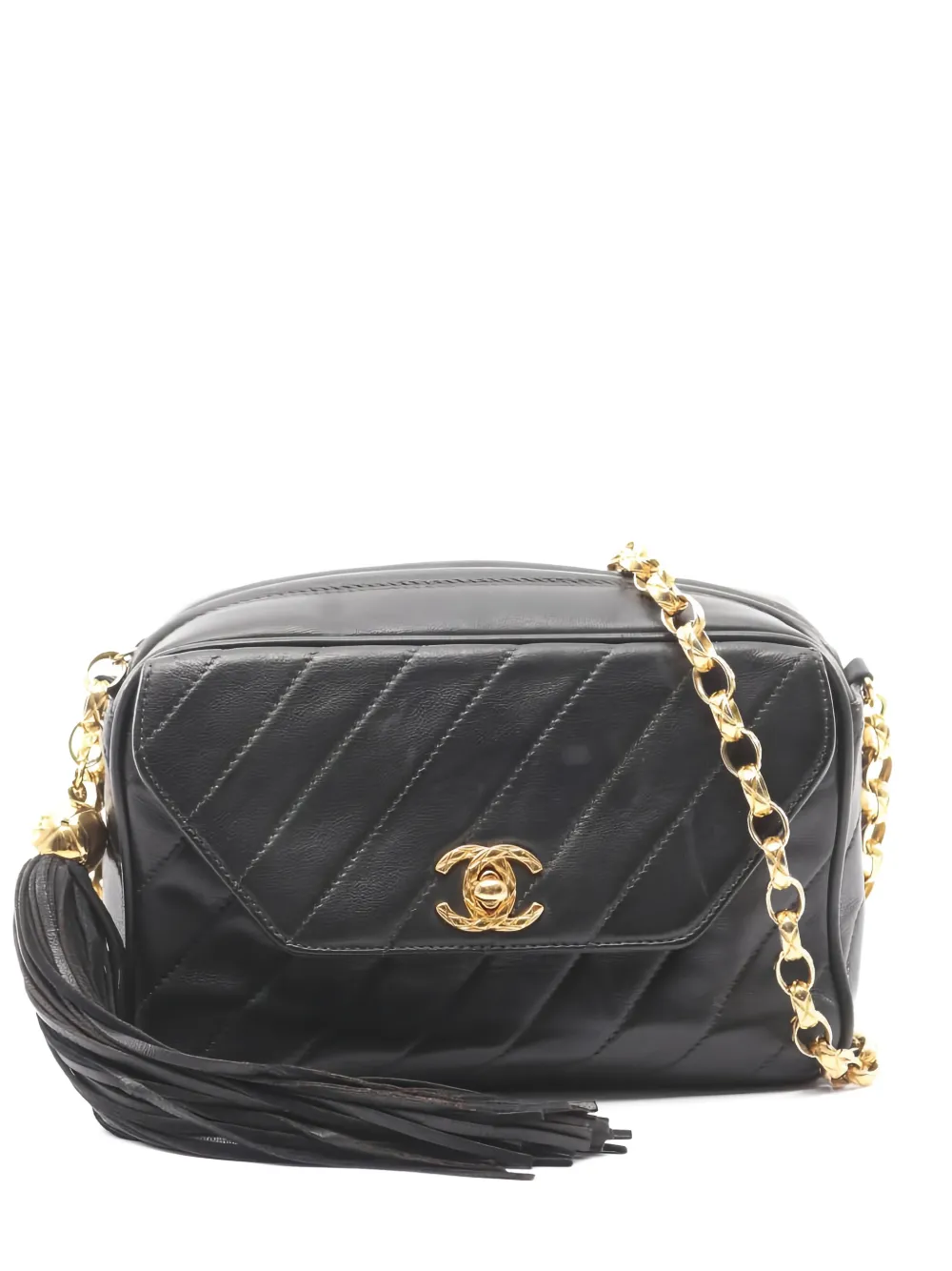 CHANEL Pre-Owned 1991-1994 Bias coco mark chain bag - Nero