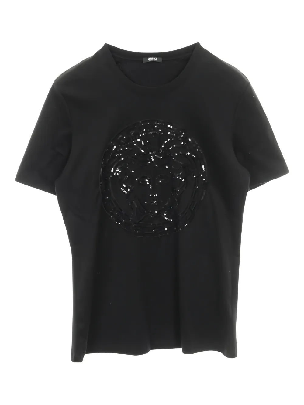 Versace Pre-Owned 2010 T-Shirt mit Medusa-Pailletten - Schwarz