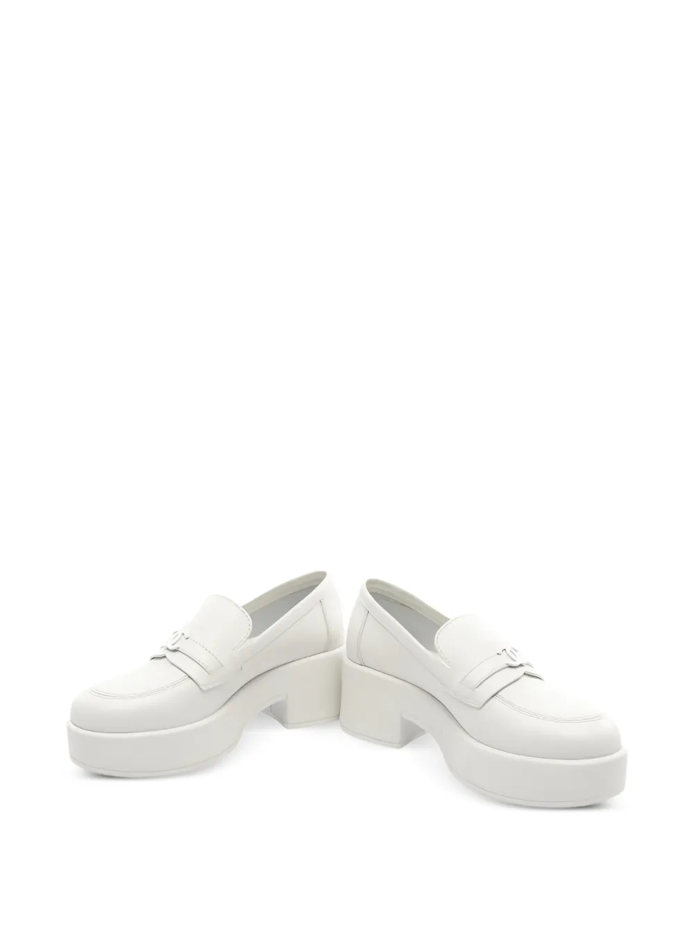 CHANEL Pre-Owned leather platform loafers - Wit