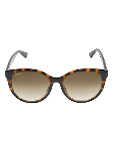 Gucci Pre-Owned 2020s tortoiseshell round-frame sunglasses