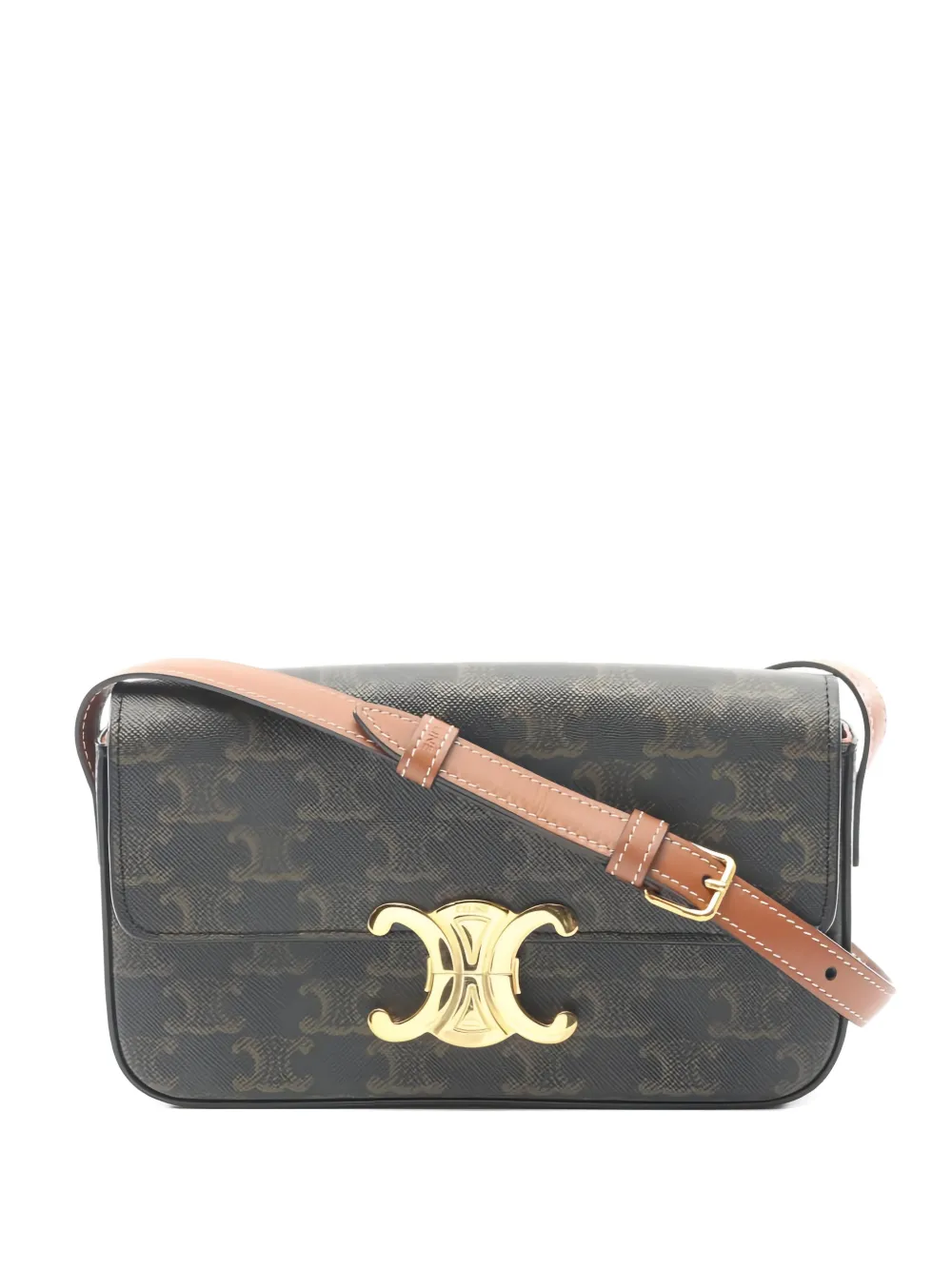 Celine Pre-Owned 2010s triomphe-logo one shoulder bag - Marrone