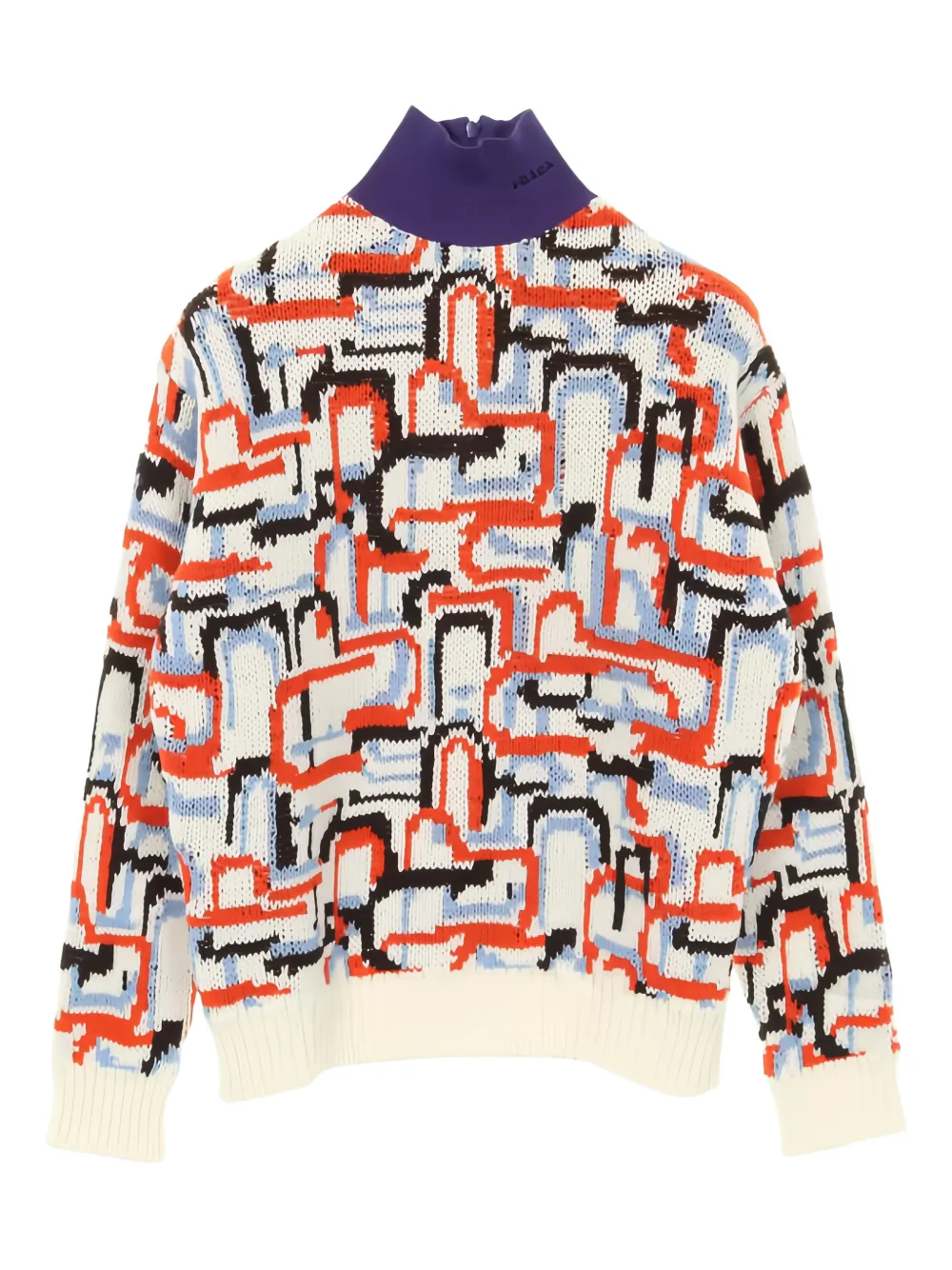 Prada Pre-Owned Maglione con motivo geometrico anni 2020 - Bianco