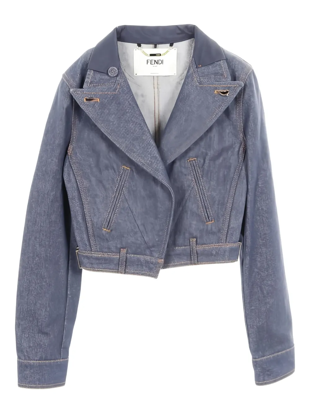 Fendi Pre-Owned 2010's logo denim jacket - Blu