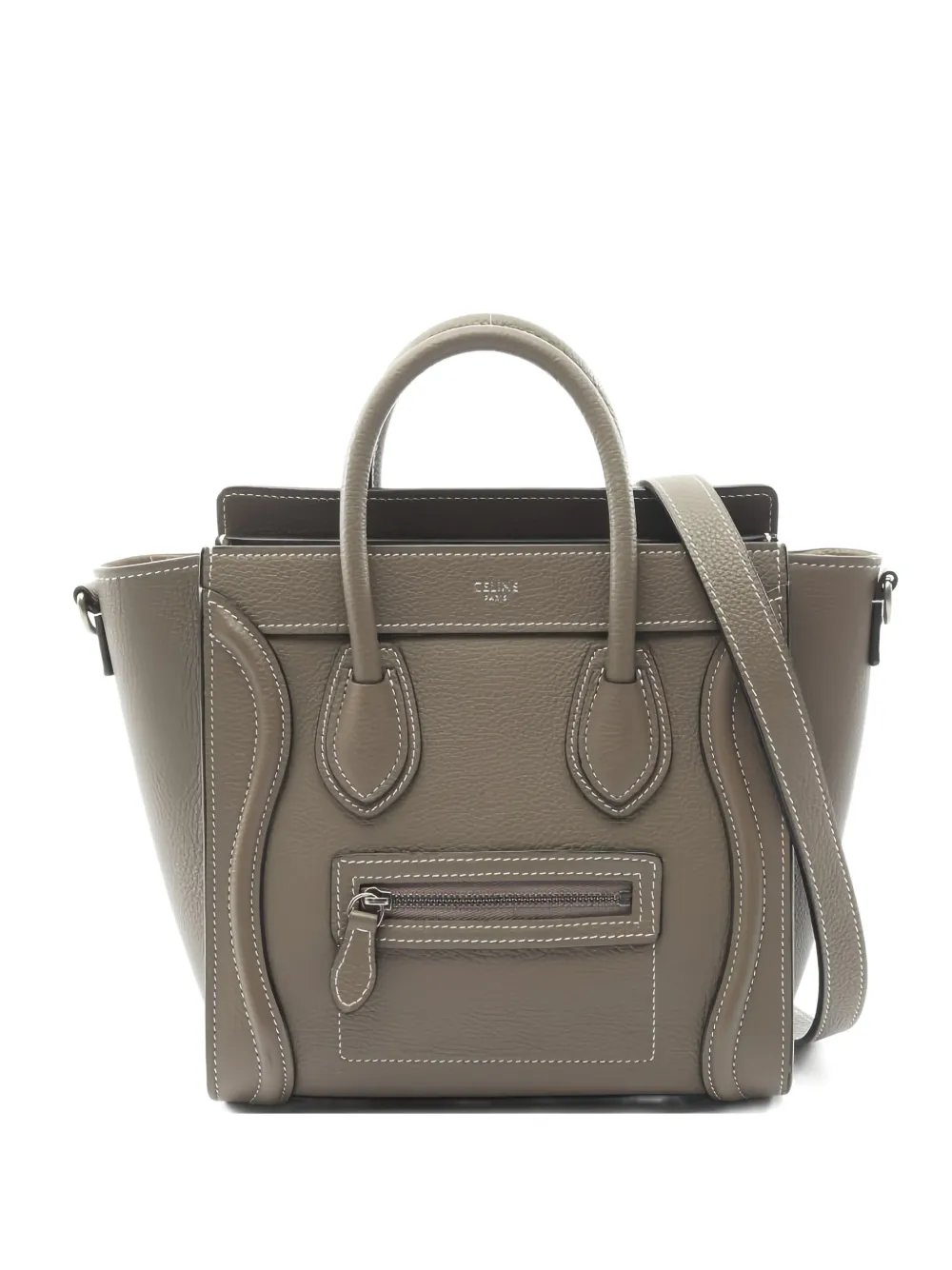 Celine Pre-Owned 2010s nano Luggage leather tote bag - Grigio