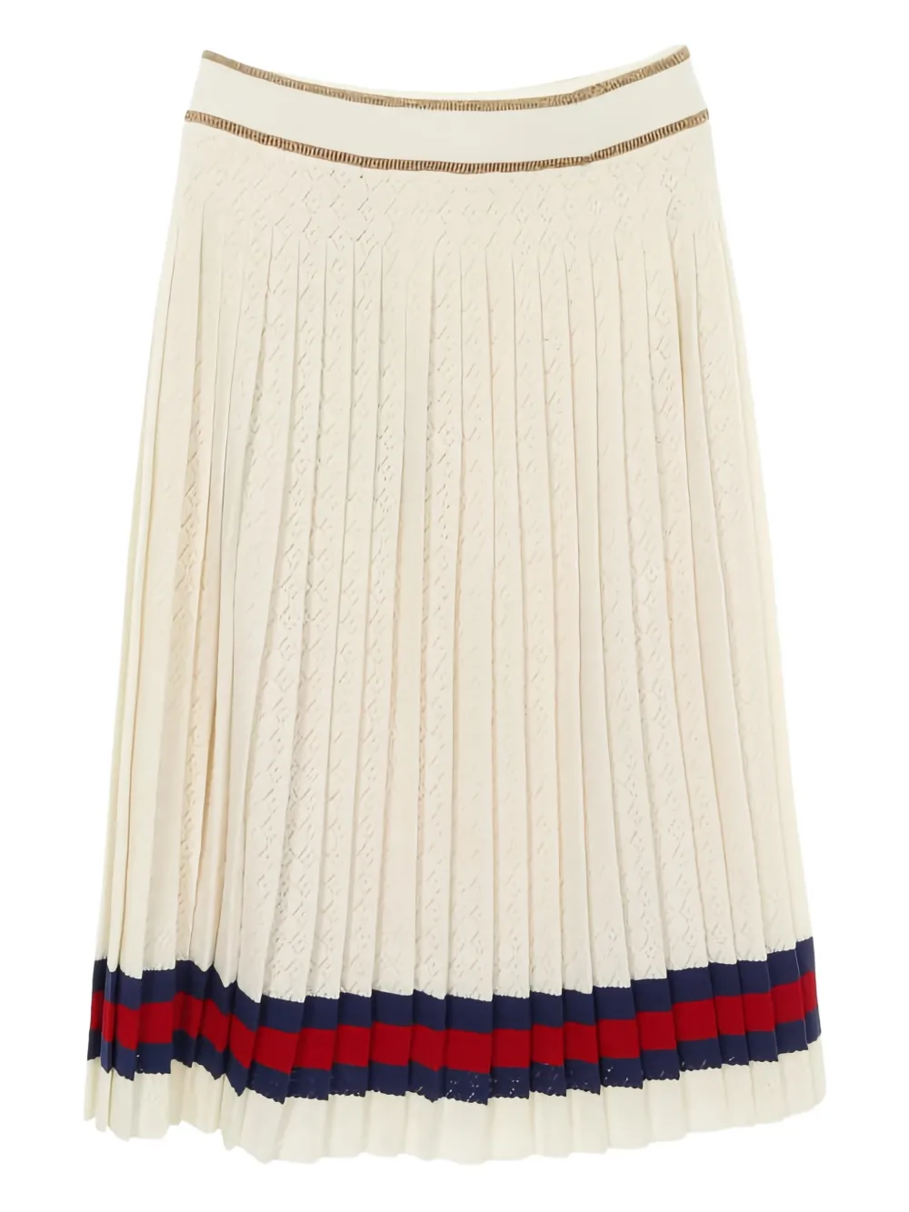 Gucci Pre-Owned 2020s Web-detail pleated skirt - Beige