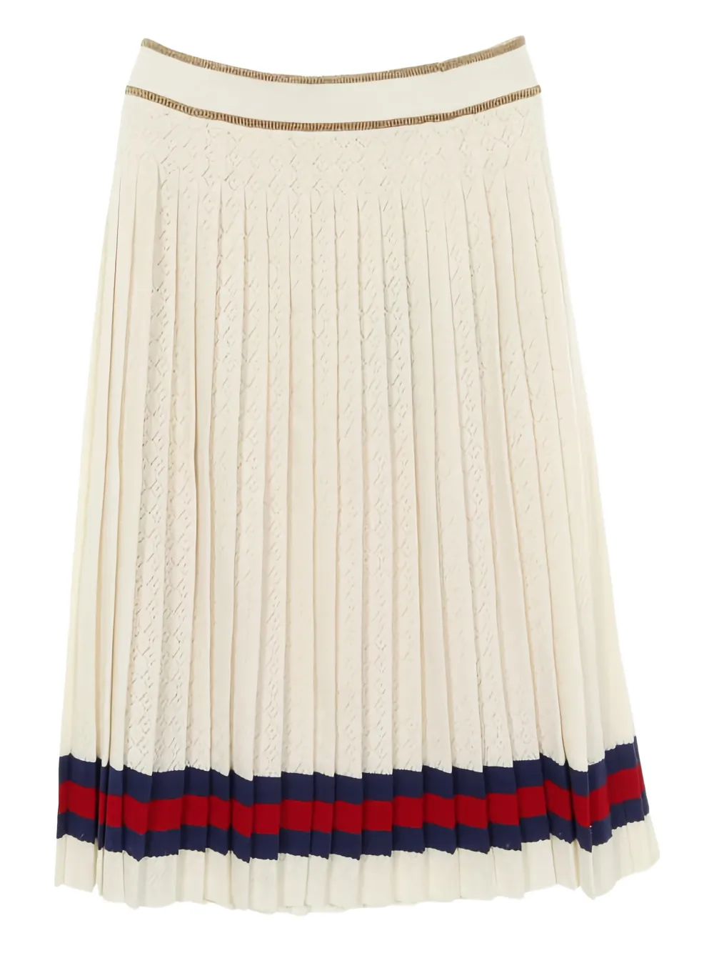 Gucci Pre-Owned 2020s Web-detail pleated skirt - Nude