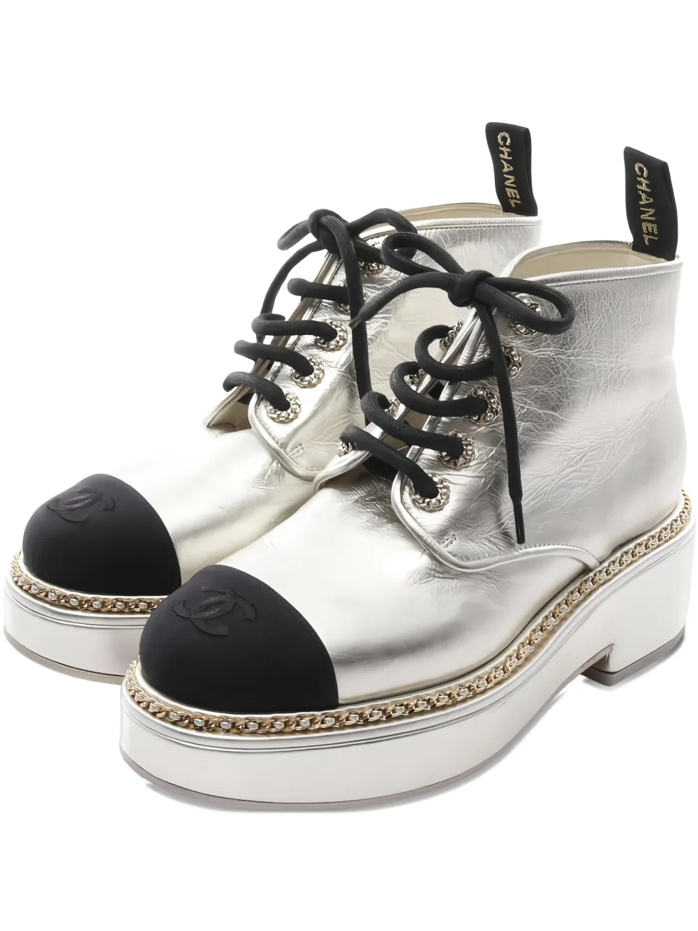 CHANEL Pre-Owned 1986-1988 toe-cap boots - Argento