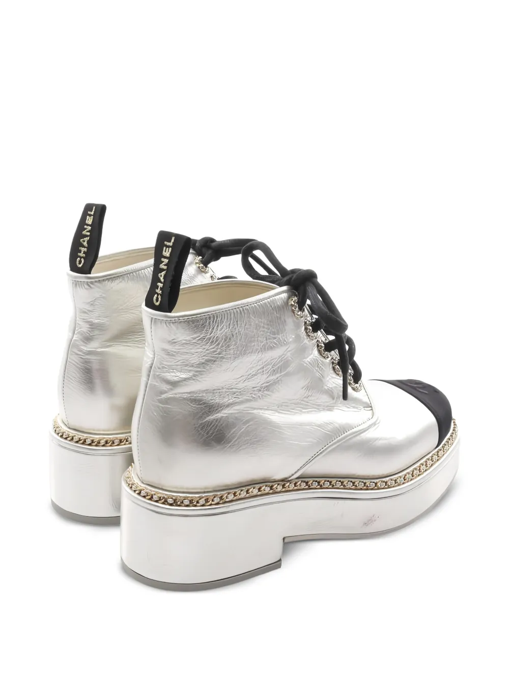 CHANEL Pre-Owned 1986-1988 toe-cap boots - Zilver