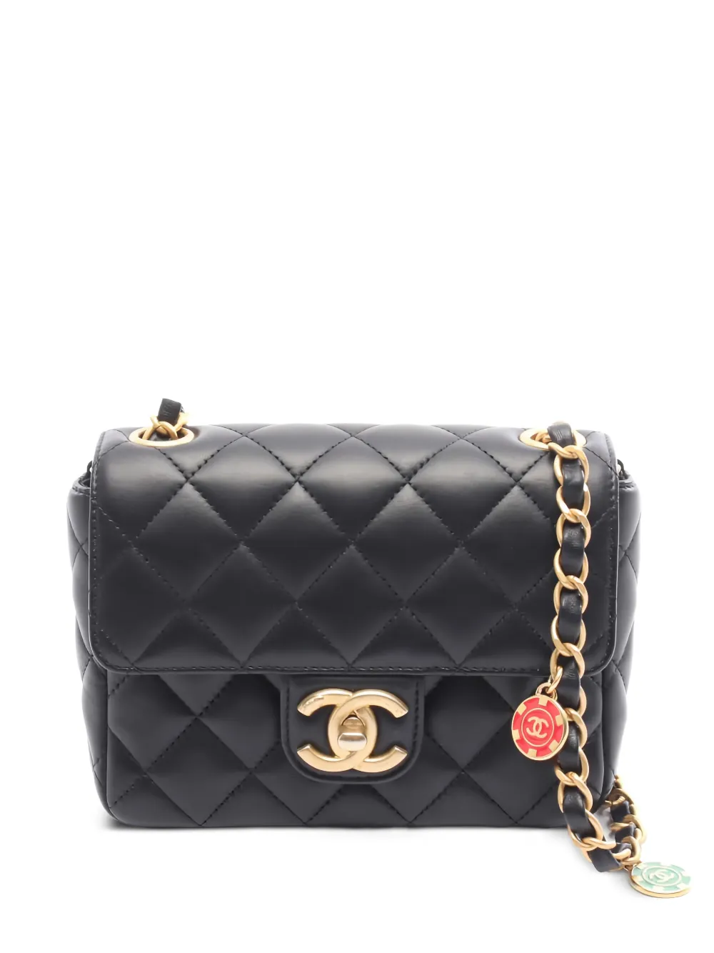 CHANEL Pre-Owned 2021 mini Flap matelasse-quilted shoulder bag - Nero