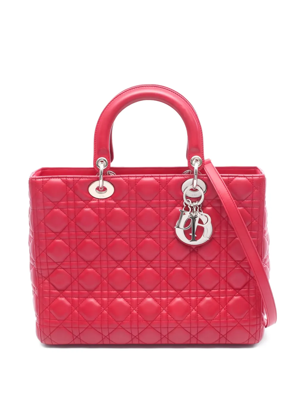 Christian Dior Pre-Owned 2010's Cannage leather tote bag - Rosso