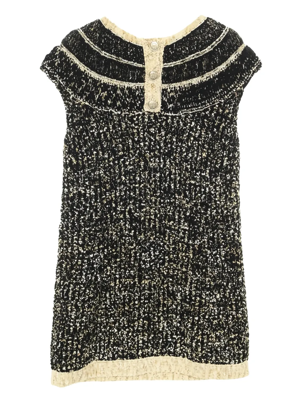 CHANEL Pre-Owned 1986-1988 short-sleeve knitted dress - Zwart