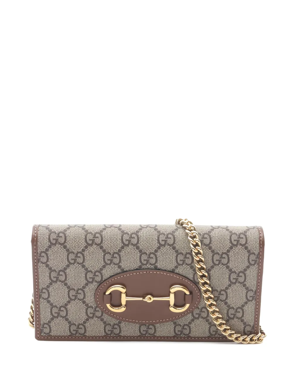 Gucci Pre-Owned 2020s GG Horsebit 1955 chain bag - Toni neutri