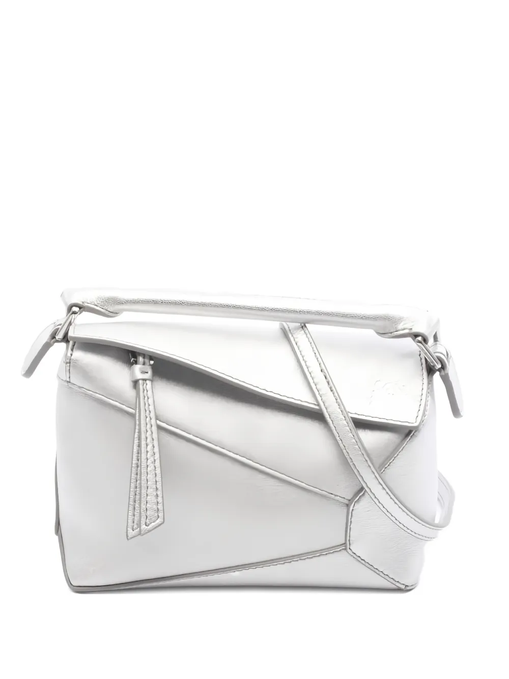 Loewe Pre-Owned Borsa a mano Puzzle mini in pelle - Argento
