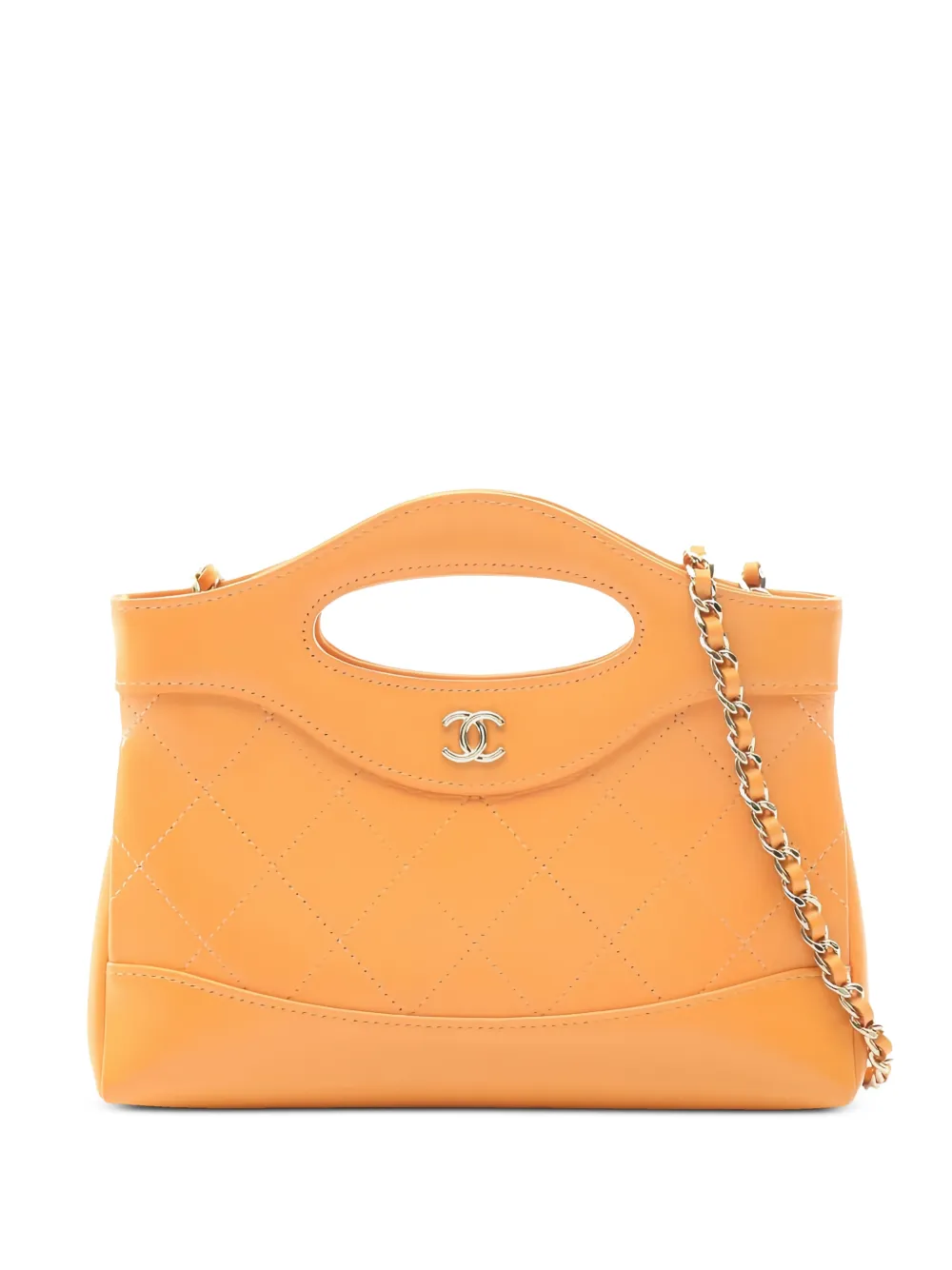 CHANEL Pre-Owned Nano 31 leather shoulder bag - Arancione