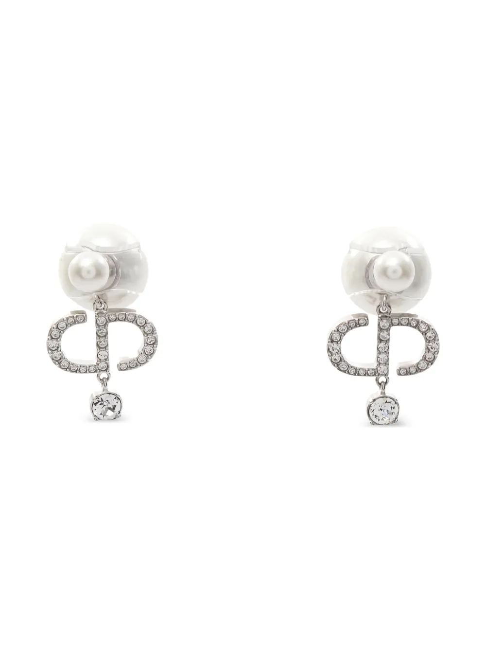 Christian Dior Pre-Owned 20s Tribales rhinestone earrings - Silber