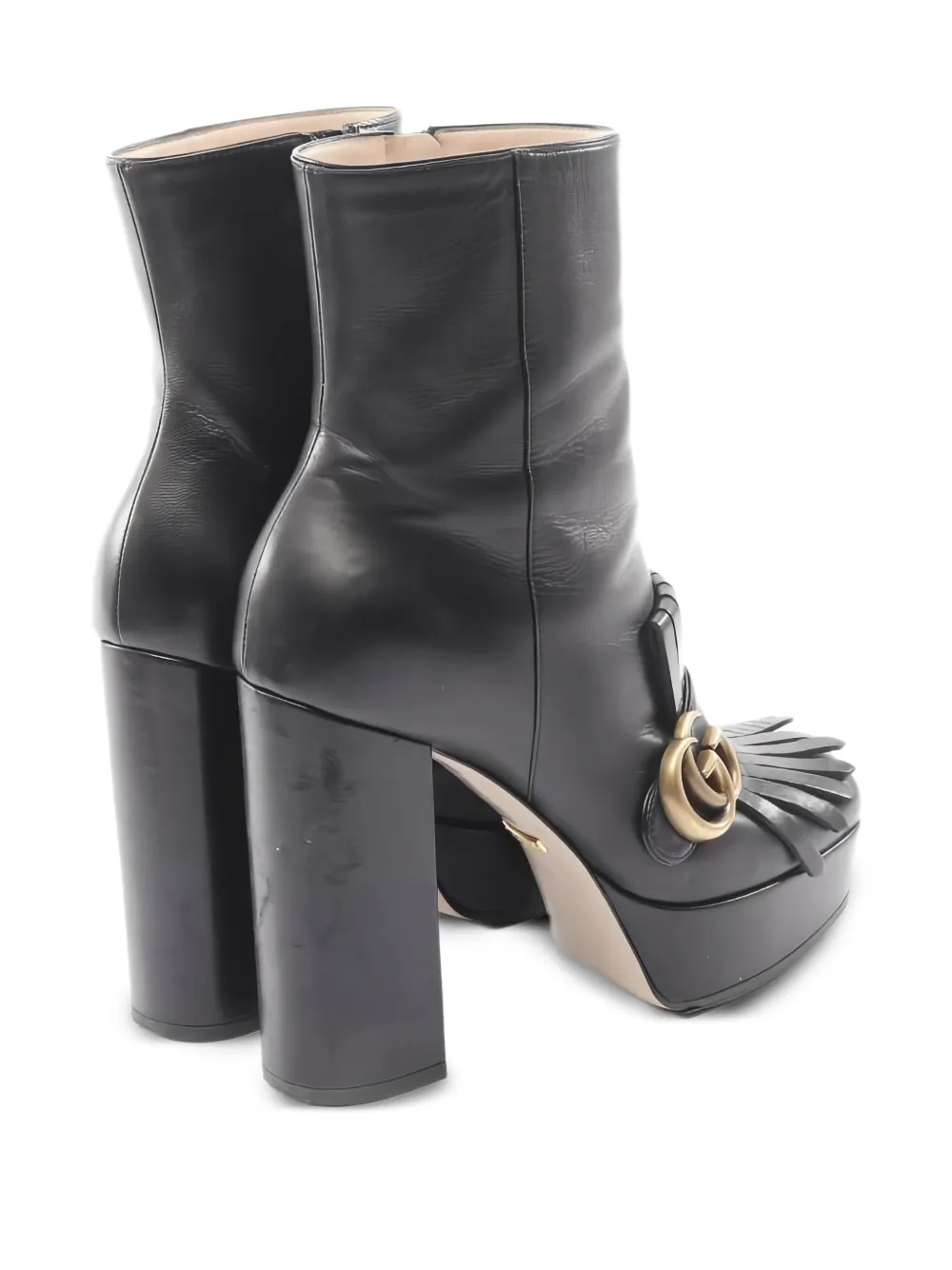 Gucci Pre-Owned 2010s logo fringe boots - Zwart