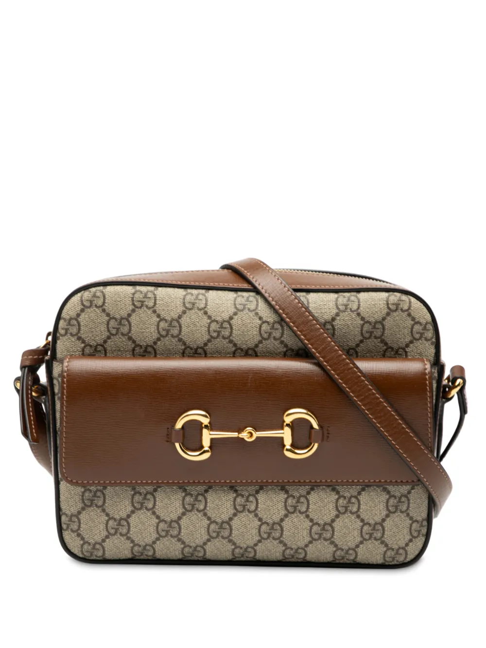 Gucci Pre-Owned 2016-2025 Small GG Supreme Horsebit 1955 crossbody bag - Braun