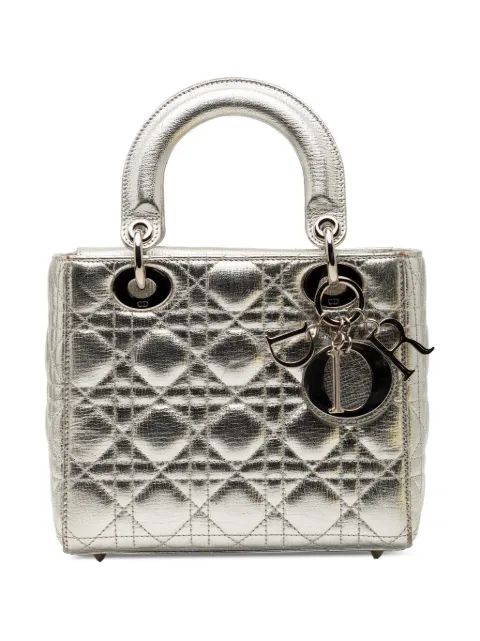 Christian Dior Pre-Owned 2017 Small Metallic Grained Calfskin Cannage My ABCDior Lady Dior satchel