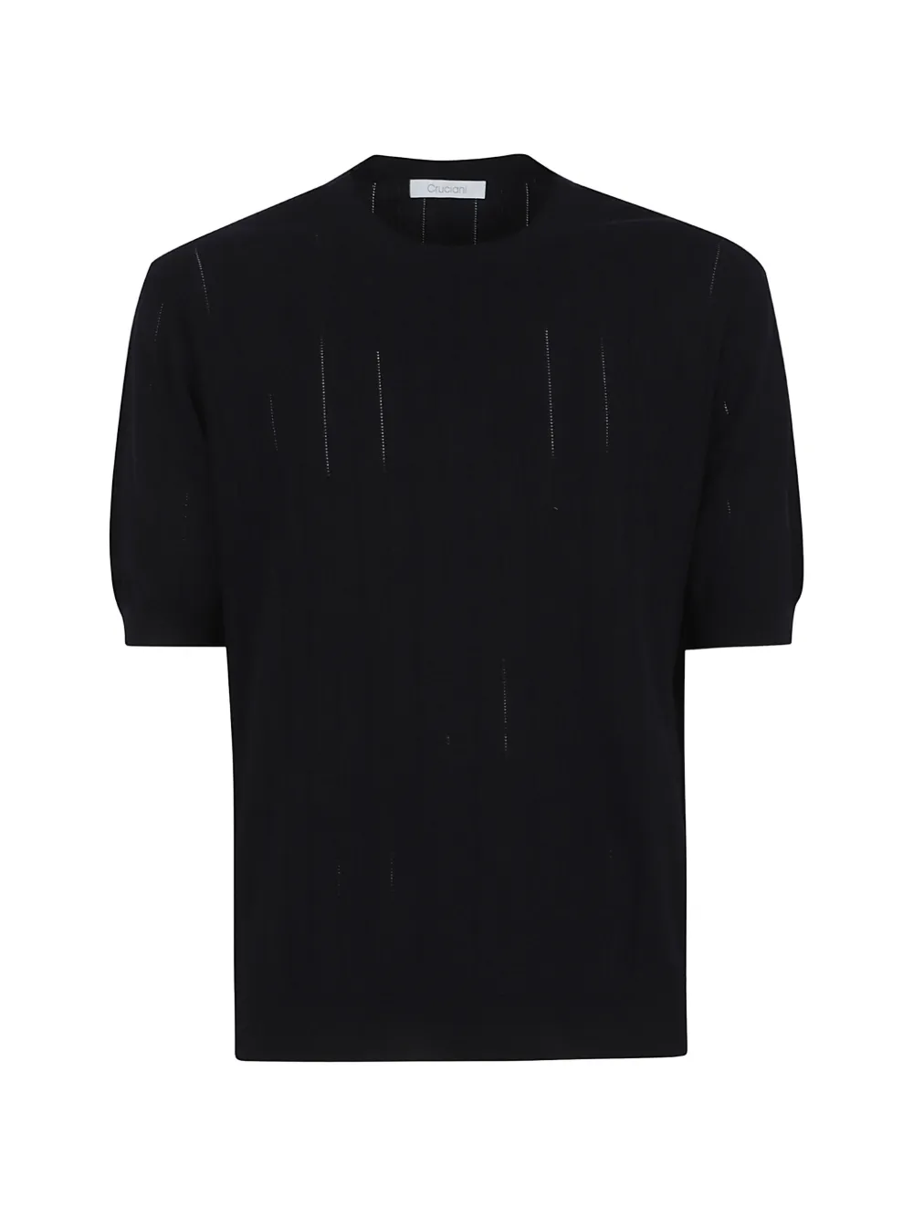 Cruciani pointelle-knit short-sleeve T-shirt - Blu