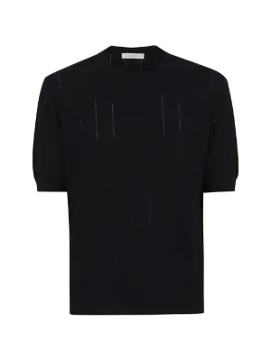 トップス Cruciani Cruciani open-knit T-shirt | Blue | FARFETCH KW