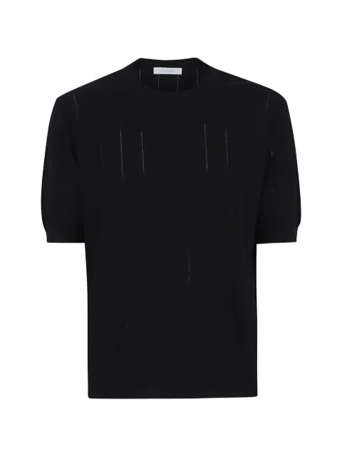 Cruciani pointelle-knit short-sleeve T-shirt