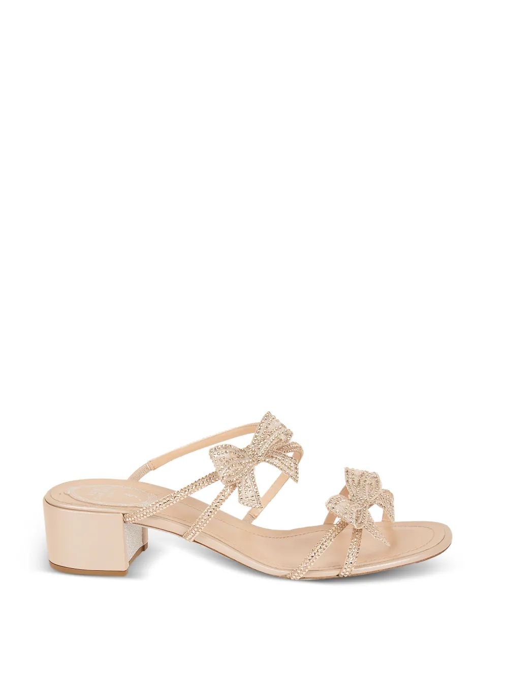 René Caovilla crystal-embellished bow sandals - Neutrals