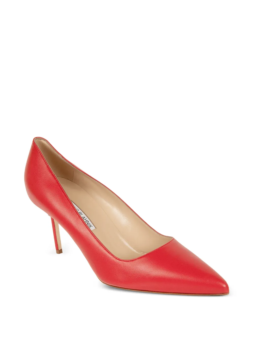 Manolo Blahnik pointed-toe leather pumps Rood