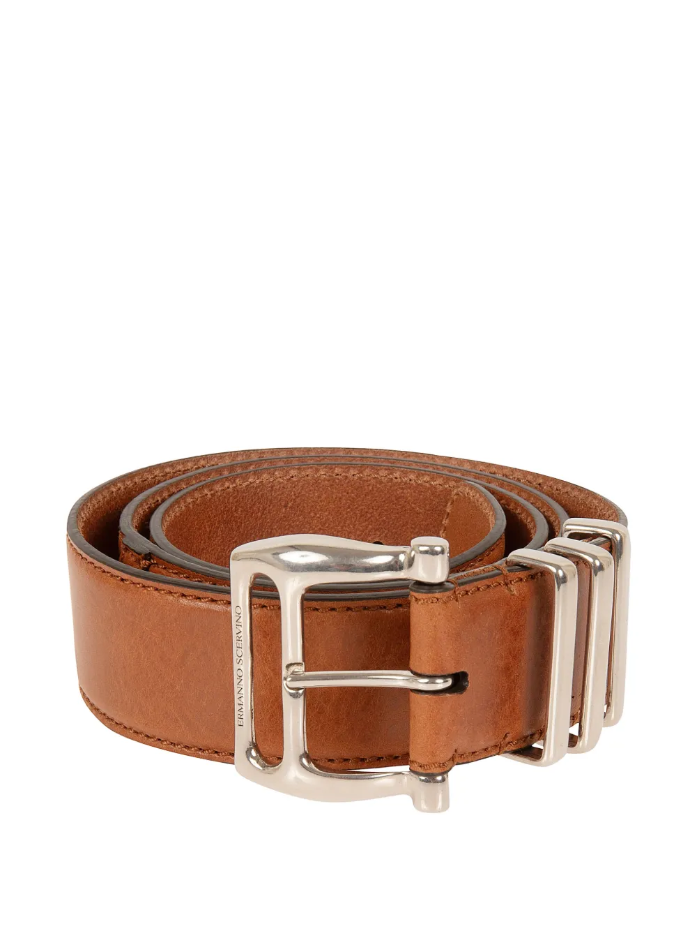 Ermanno Scervino Leren riem met drie lussen Bruin