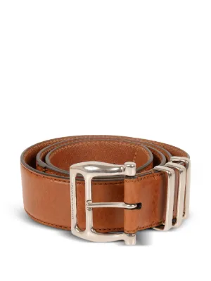 Ermanno Scervino Beige Brown Leather Canvas Metal Buckle Women\'s Belt Ermanno Scervino Belts for Women | Online Sale up to 74% off  main image 4