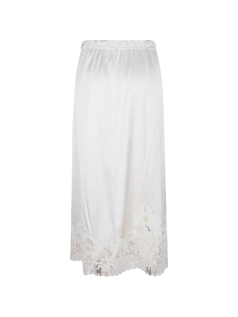 Ermanno Scervino Midi-rok met trekkoord en kanten afwerking Wit