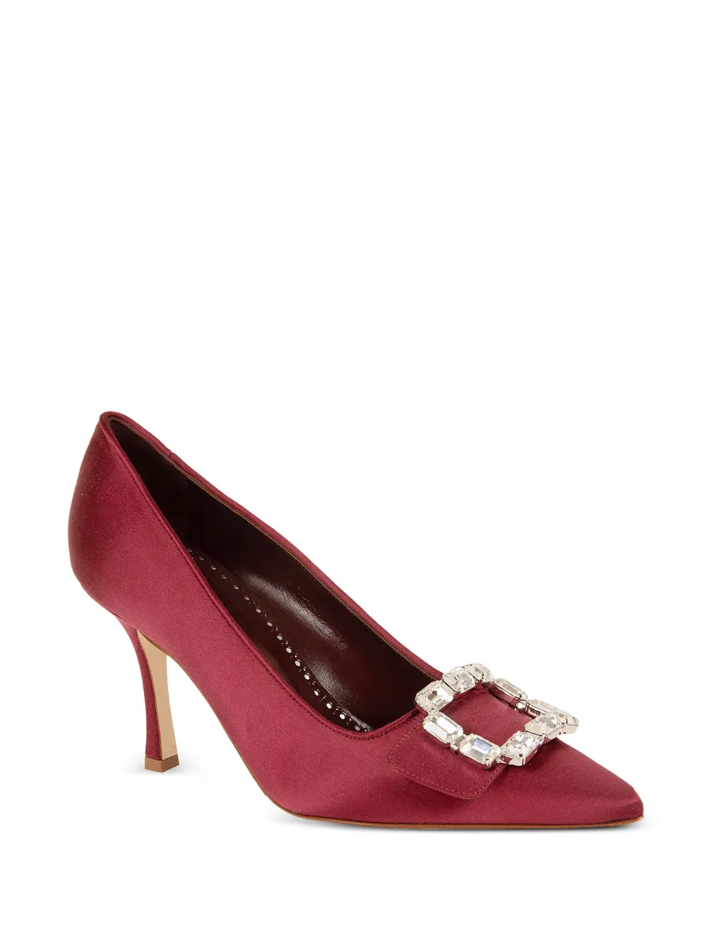 Manolo Blahnik Hangisi crystal-buckle pumps Rood