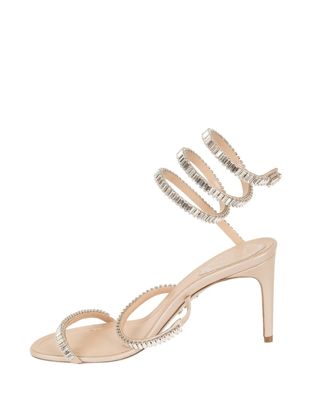 René Caovilla Cleo crystal-embellished sandals Beige