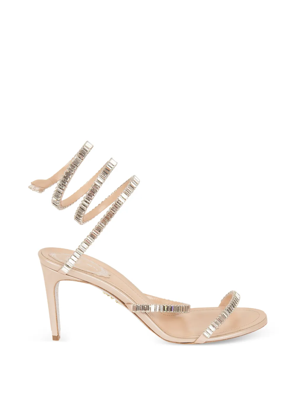 René Caovilla Cleo crystal-embellished sandals Beige