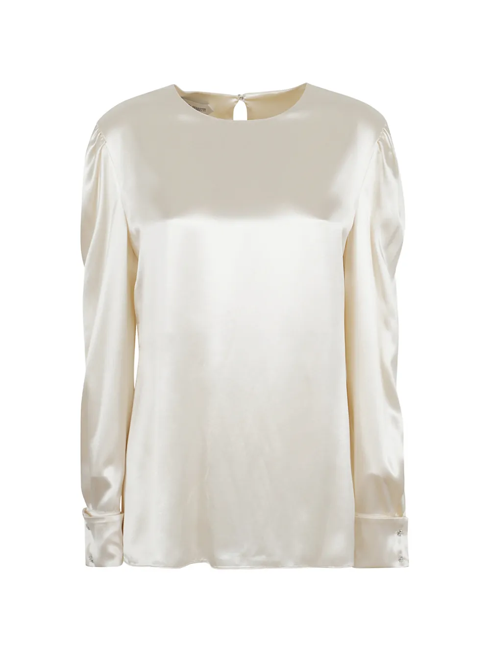Alberta Ferretti puff-sleeve satin blouse - Neutrals