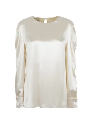 Alberta Ferretti シルク シアーブラウス | ニュートラル | FARFETCH JP