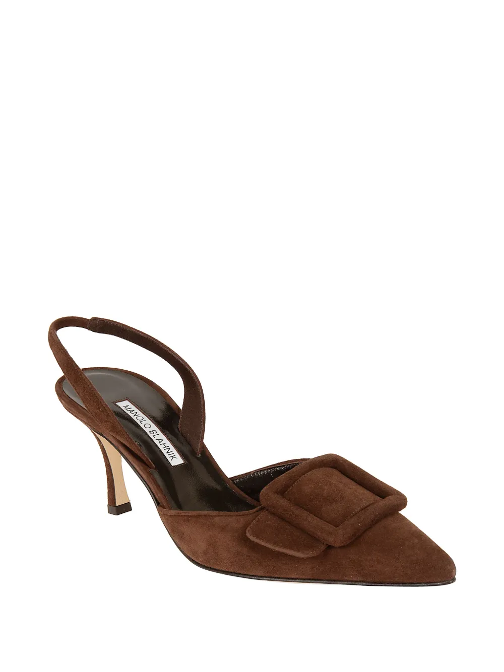 Manolo Blahnik Maysale buckle-detail slingback pumps Bruin