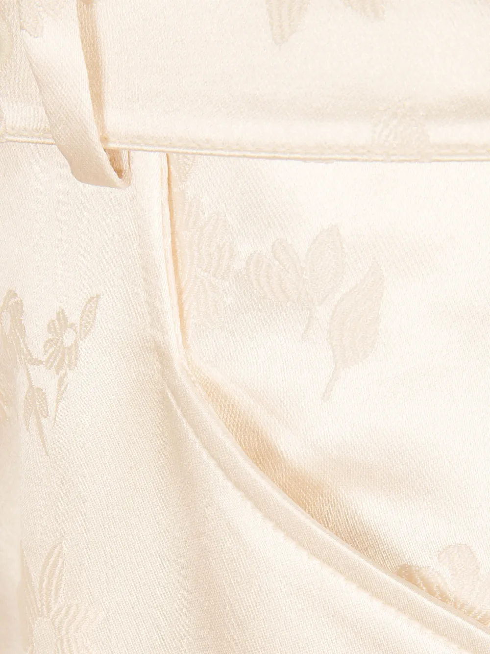 Gabriela Hearst Broek met bloemen jacquard en ceintuur Beige