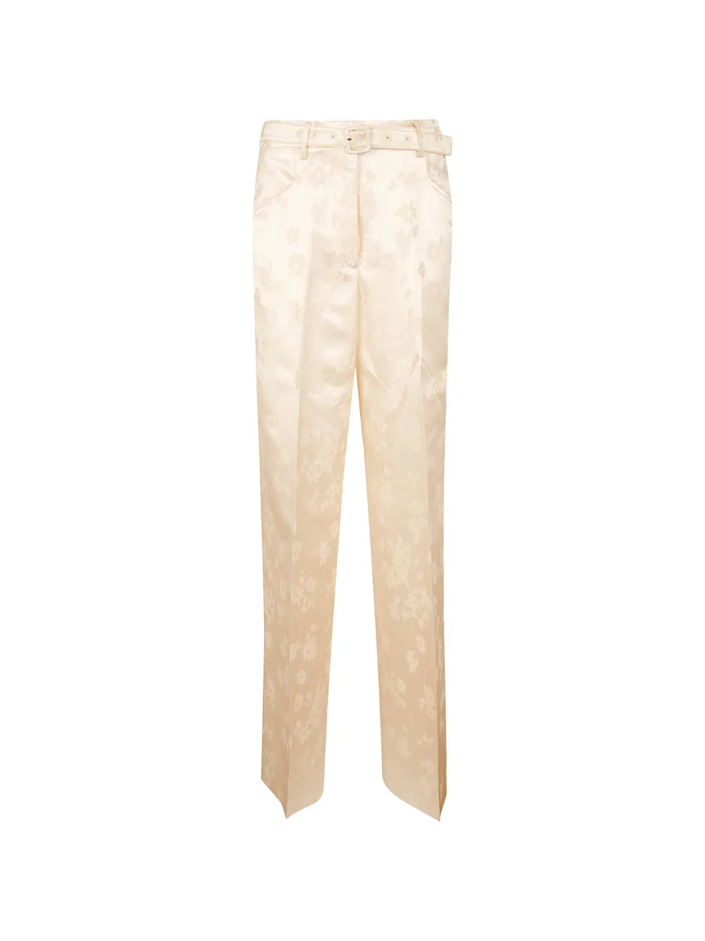 Gabriela Hearst floral-jacquard belted trousers - Toni neutri