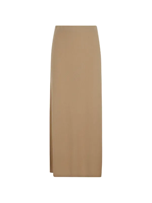 Gabriela Hearst Knitted Cashmere Skirt in Neutrals