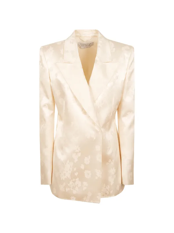 Gabriela Hearst Floral-jacquard Double-breasted Blazer in Neutrals