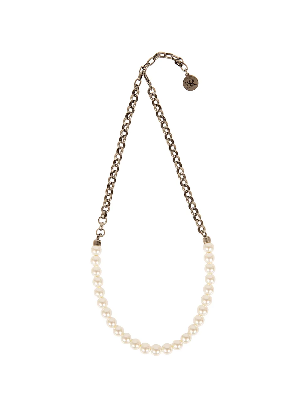 Ermanno Scervino faux pearl-embellished chain-link necklace - Argento