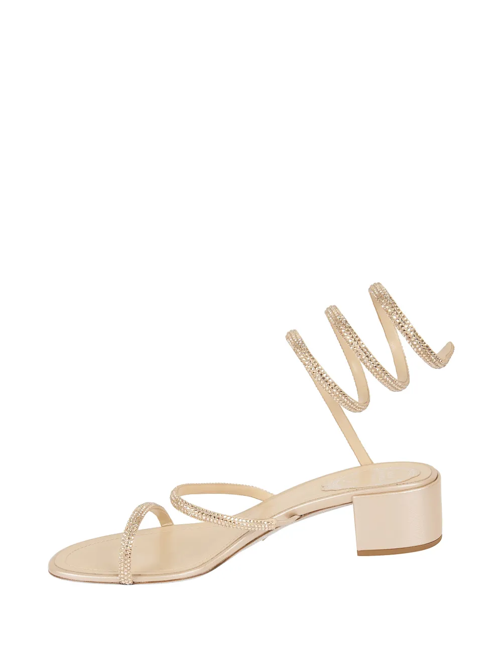 René Caovilla Cleo crystal-embellished sandals Beige
