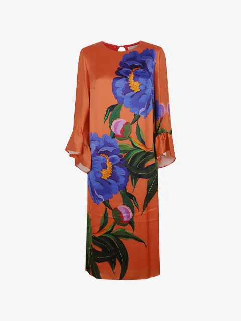 Borgo De Nor Celeste floral-print ruffled-sleeve midi dress