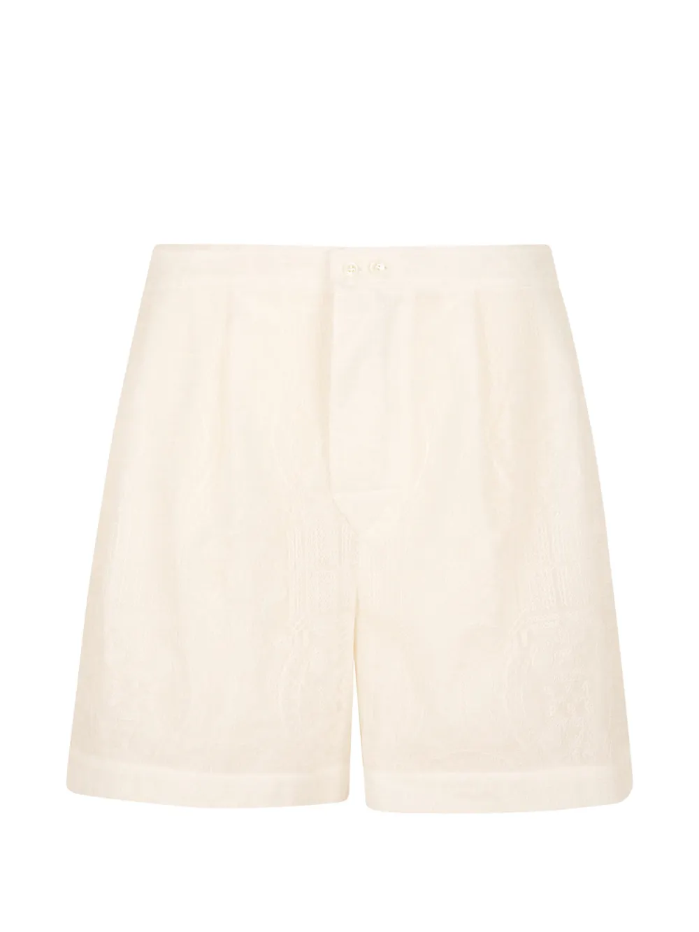 Ermanno Scervino paisley-jacquard pleated shorts - Bianco
