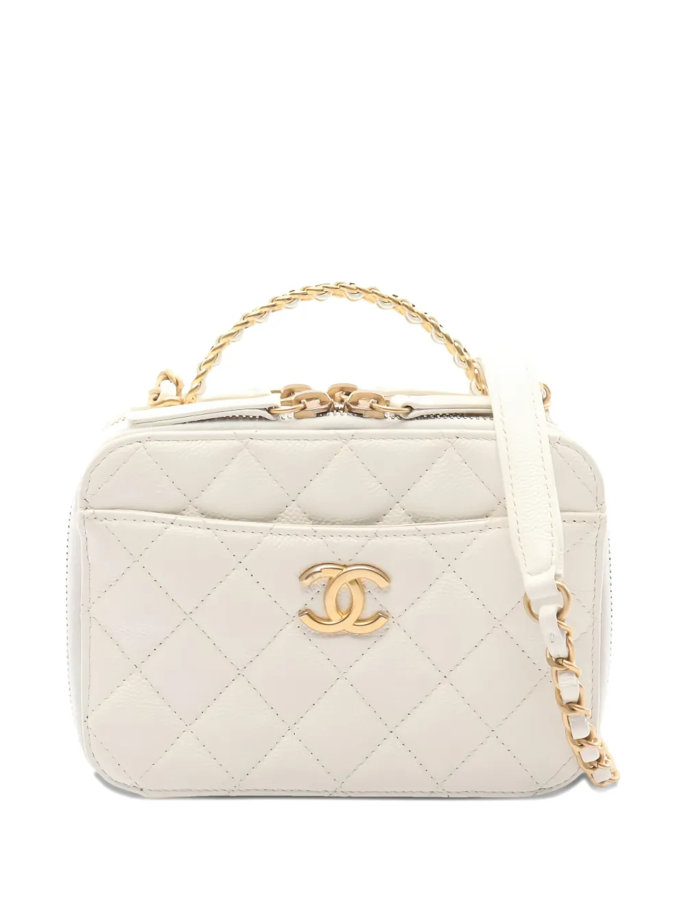 CHANEL Pre-Owned 2021s diamond-quilted vanity mini shoulder bag - Bianco