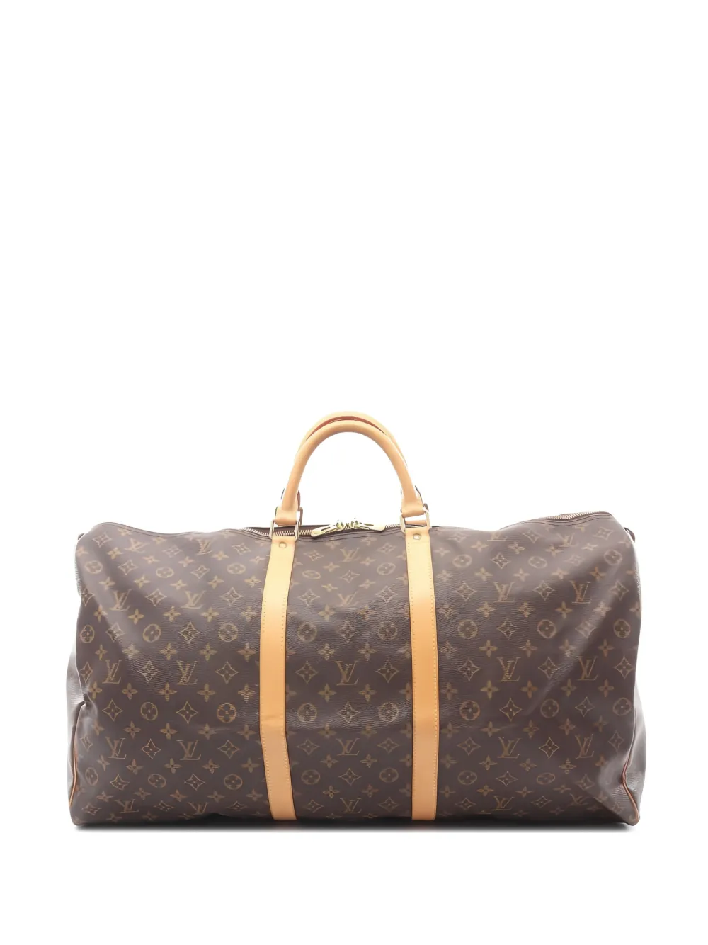 Pre-owned Louis Vuitton 1997 Monogram Leather Boston Tote Bag In Brown
