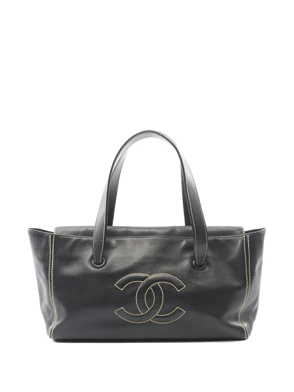 CHANEL Pre-Owned 2004-2005 coco mark leather tote bag - Nero